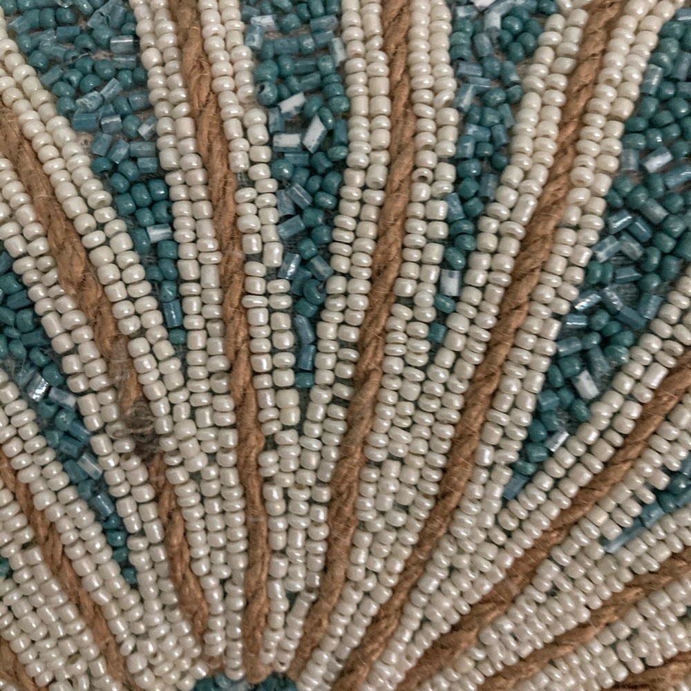 NWT Beautiful Ocean Themed Beaded Pillow. - Picture 3 of 5